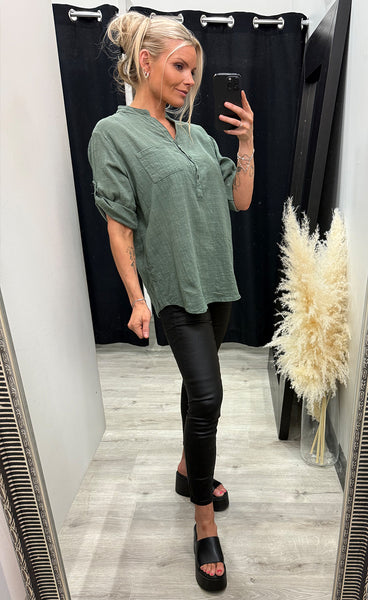 Aria blouse - agave green