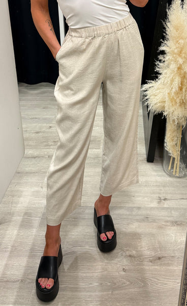 PULZ Luca pants - sandshell melange