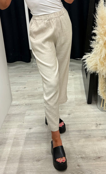 PULZ Luca pants - sandshell melange