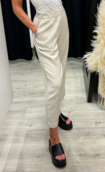 PULZ Luca pants - sandshell melange