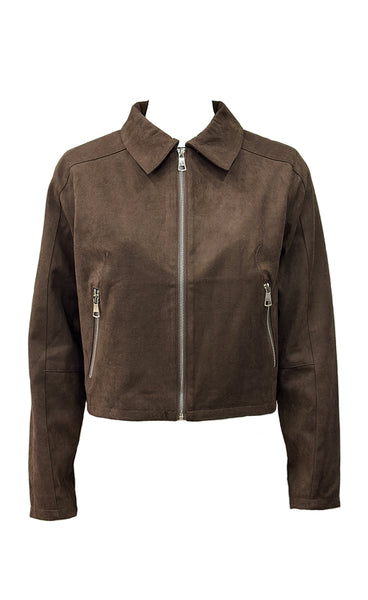 Odda suede jacket 08086 - brown