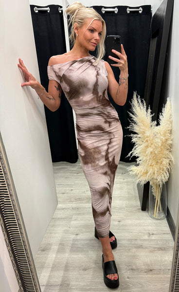 Tiana mesh dress - taupe