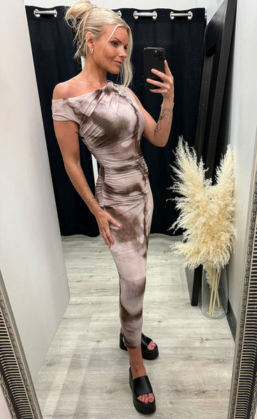 Tiana mesh dress - taupe