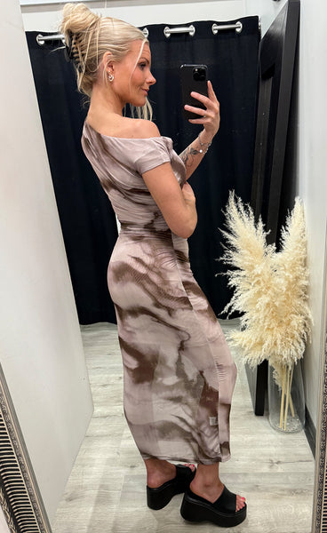 Tiana mesh dress - taupe