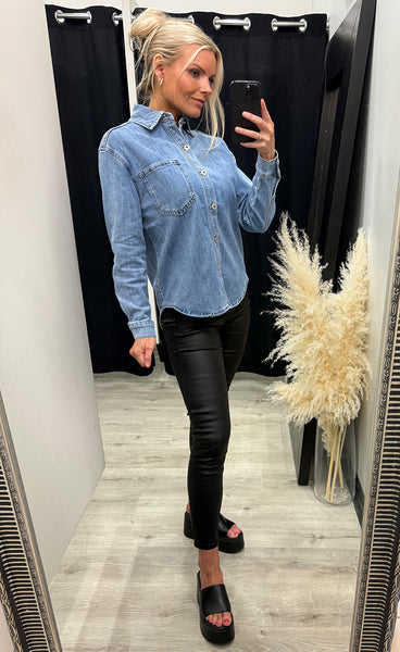 Gallaskyrta 3278 - blue denim