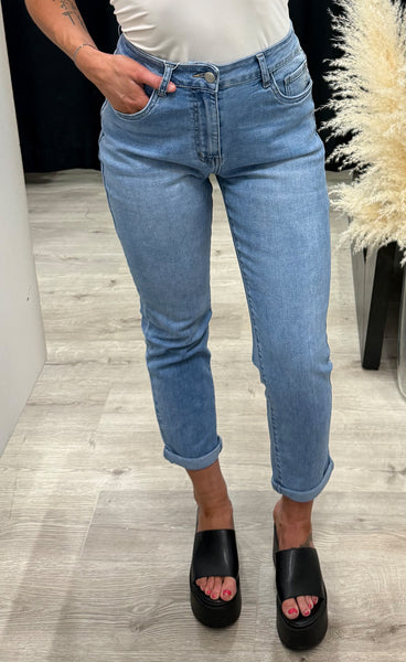 Teygju gallabuxur 2157-2-C - MOM FIT