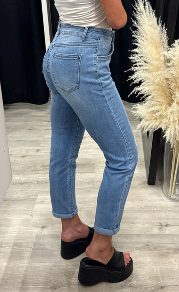 Teygju gallabuxur 2157-2-C - MOM FIT