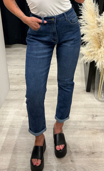 Teygju gallabuxur 2189-2-A - MOM FIT