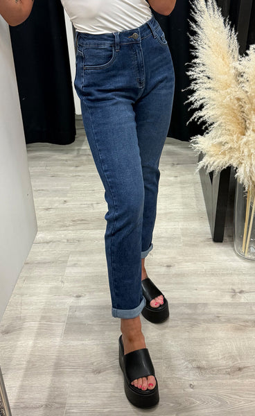 Teygju gallabuxur 2189-2-A - MOM FIT
