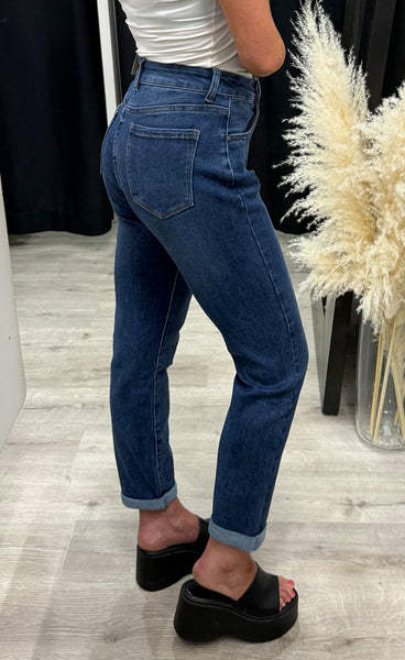 Teygju gallabuxur 2189-2-A - MOM FIT