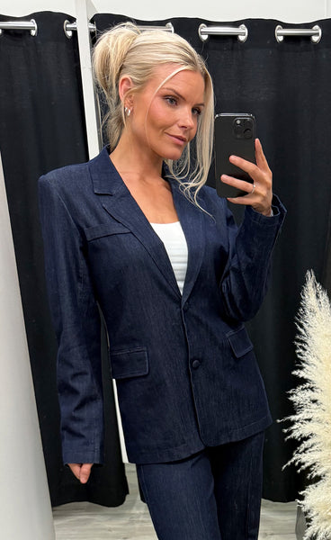 Nualetta blazer - dark blue denim