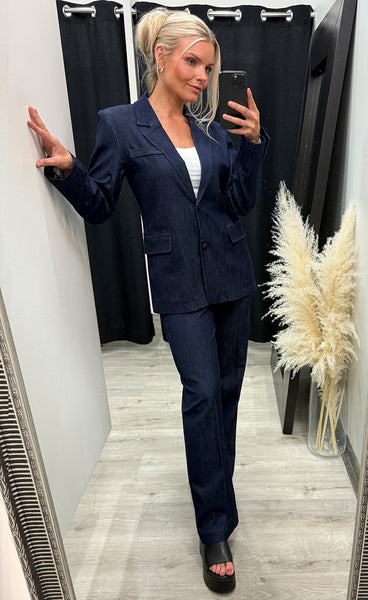 Nualetta blazer - dark blue denim