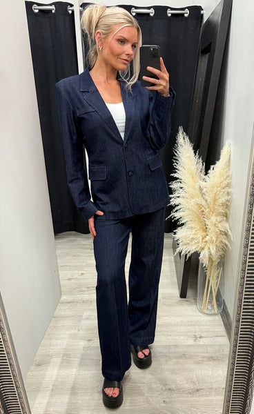 Nualetta blazer - dark blue denim
