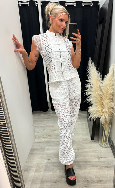 Molly lace blouse - white