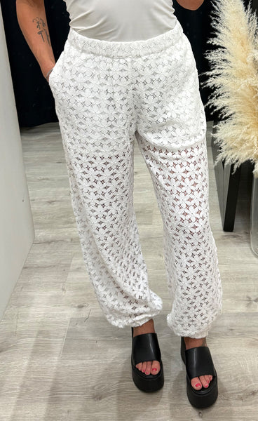 Molly lace pants - white