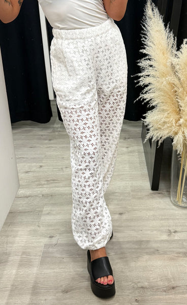 Molly lace pants - white