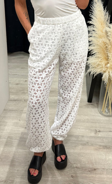 Molly lace pants - white