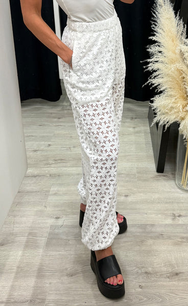 Molly lace pants - white