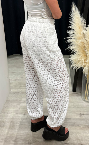 Molly lace pants - white