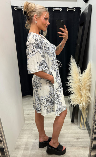 Adara dress 4 - dara brown and blue