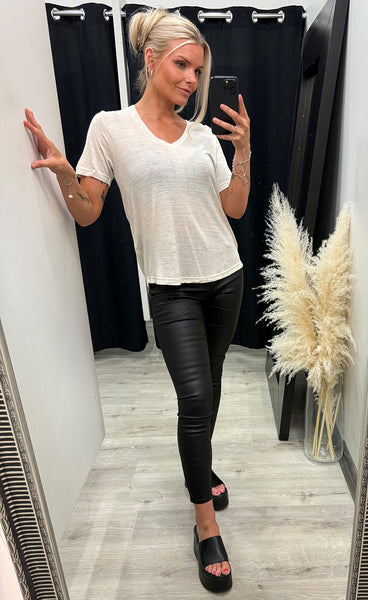 Finola tee 1 - oatmeal melange