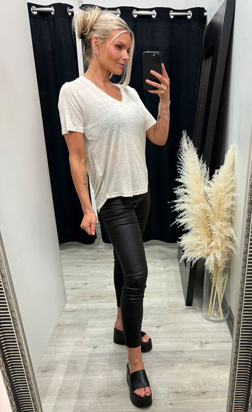 Finola tee 1 - oatmeal melange