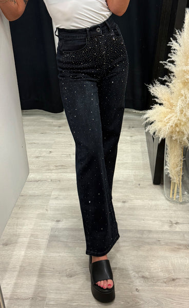 Teygju gallabuxur GLITTER - 8630-1