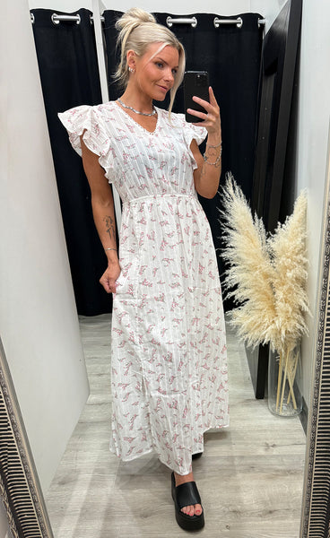 Easa dress 1 - white with pink flowers