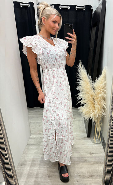 Easa dress 1 - white with pink flowers