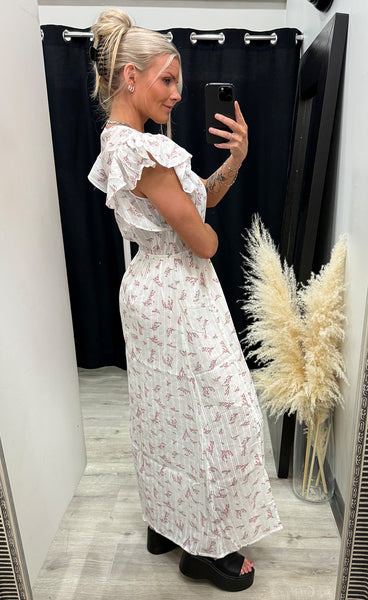 Easa dress 1 - white with pink flowers
