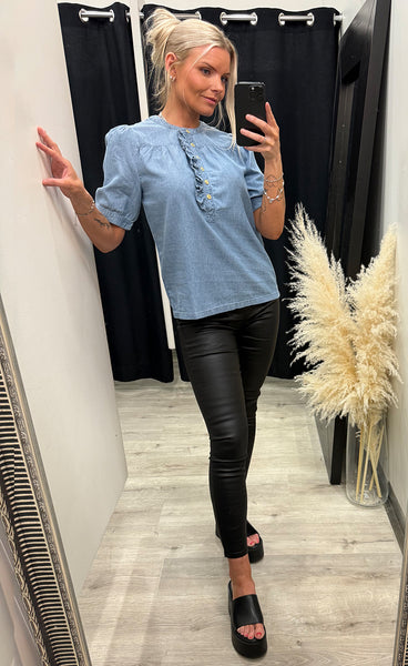 Ancey blouse - washed medium blue