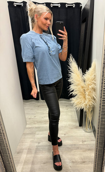Ancey blouse - washed medium blue