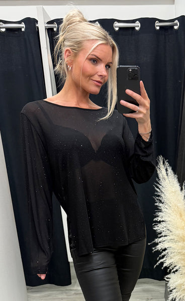 Toppur 9371 - black glitter