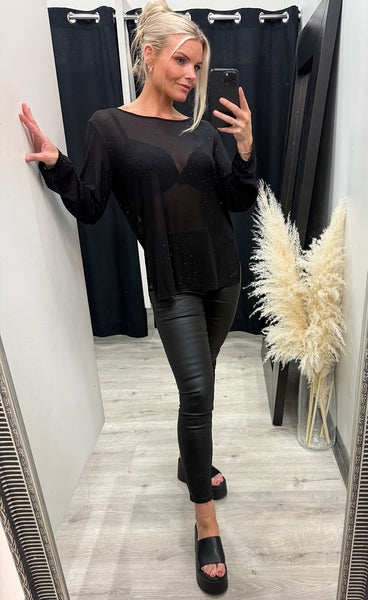 Toppur 9371 - black glitter