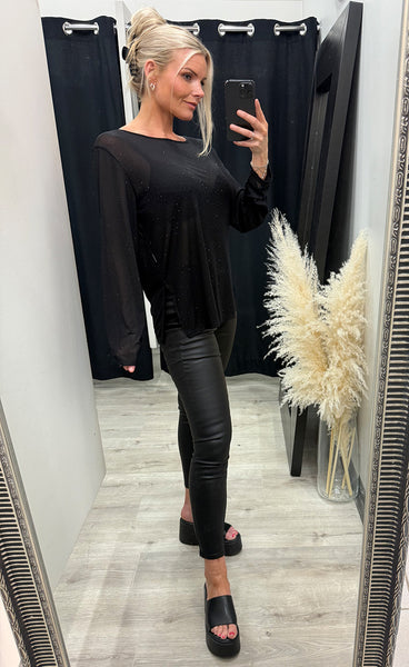 Toppur 9371 - black glitter