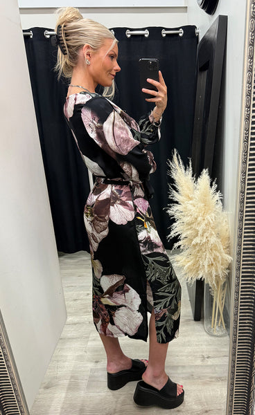 Elena dress - burgundy mix