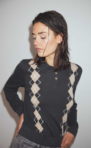 N-maxine knit - dasha grey check