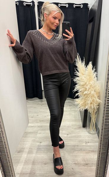 Eugenia blouse knit - brown mix