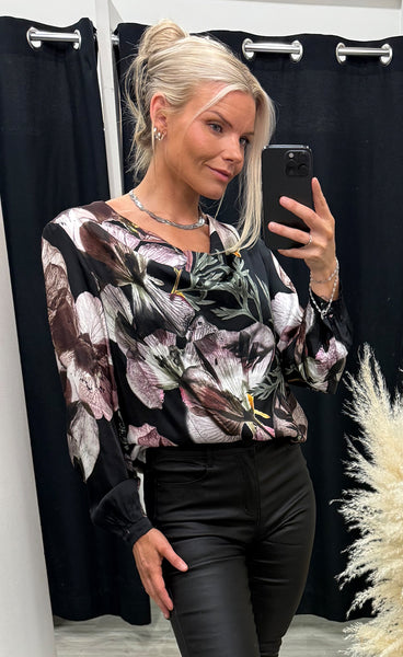 Elena shirt - burgundy mix