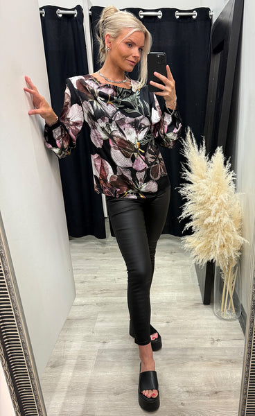 Elena shirt - burgundy mix