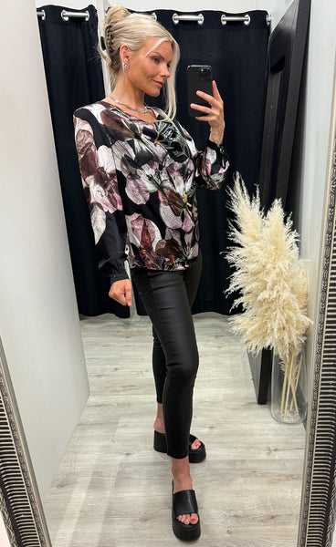 Elena shirt - burgundy mix