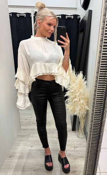 Satin blouse 6706 - cream
