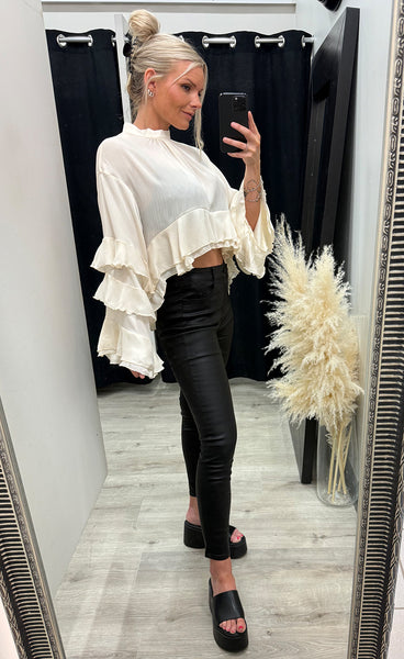 Satin blouse 6706 - cream