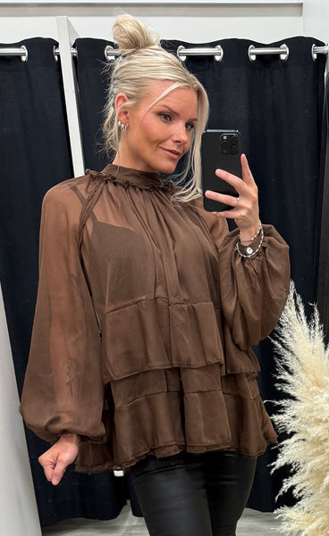Siffon blouse 8696 - brown