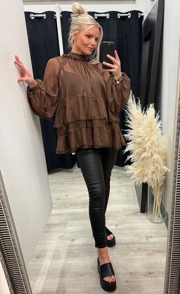 Siffon blouse 8696 - brown