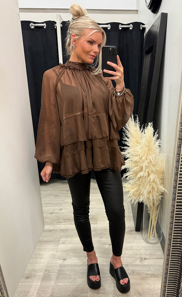 Siffon blouse 8696 - brown