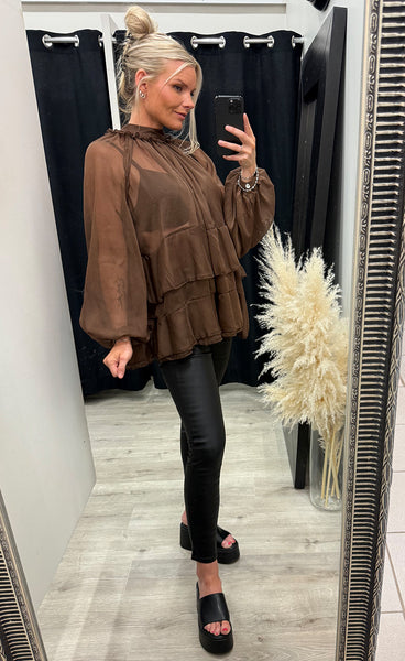Siffon blouse 8696 - brown