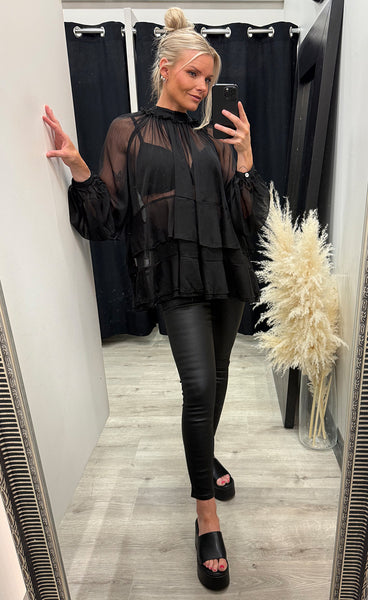 Siffon blouse 8696 - black