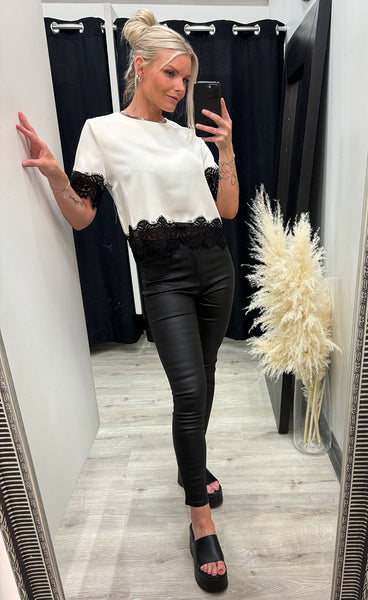 Satin blouse 5596 - beige