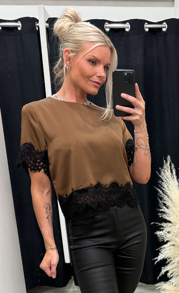 Satin blouse 5596 - brown